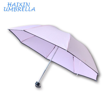 Yiwu Market Cheapest 8K Lattice Umbrella 3 Fold Travel Umbrella Print Ads For Sale